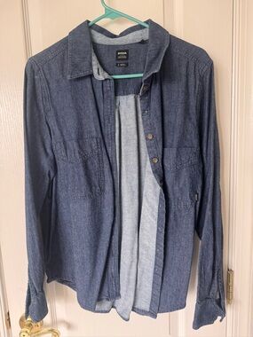 prAna Navy Blue Denim Shirt Jacket
